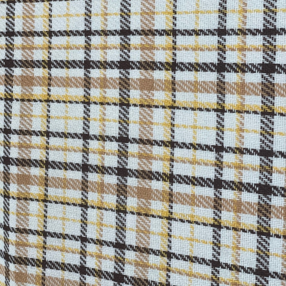 Plaid Fabric Material Yellow White Black 56” by 61”